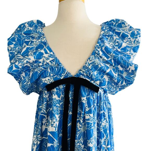 O.P.T Didi Mini Dress Blue Floral Size Large NWOT - Picture 4 of 12